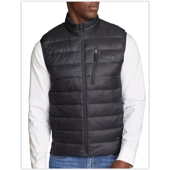 Eddie Bauer Down Vest GRAY 550 Fill Power Storm Repel Classic Fit Zip Pocket XXL - Picture 1 of 8